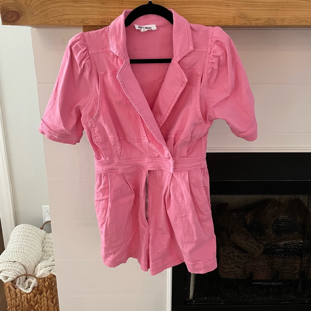 City Studio Pink Short-Sleeve Romper
